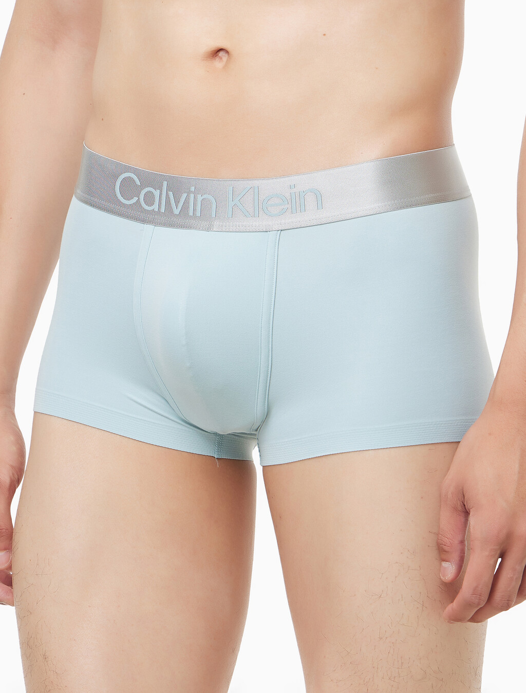 Buy 남성 브러시드 마이크로파이버 스트레치 로우 라이즈 트렁크 in color Light Blue