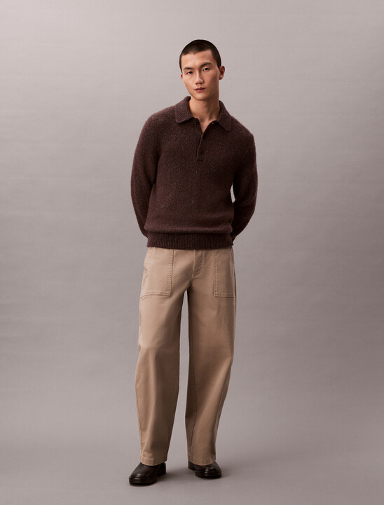 남성 배럴핏 유틸리티 코튼 치노 팬츠