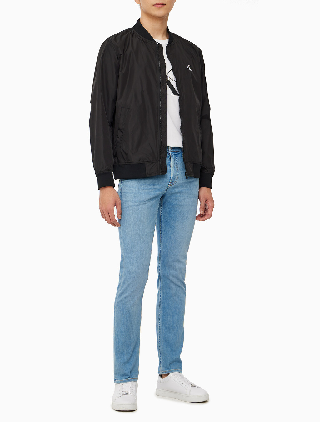 Buy 남성 나일론 봄버 자켓 in color CK BLACK