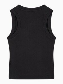 Buy 여성 모노로고 립 탱크 in color BLACK