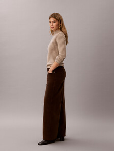 Buy 여성 코듀로이 와이드 레그 팬츠 in color Brown
