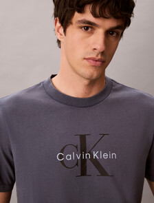 Buy 애시드 워시 모노로고 그래픽 티 in color Blue