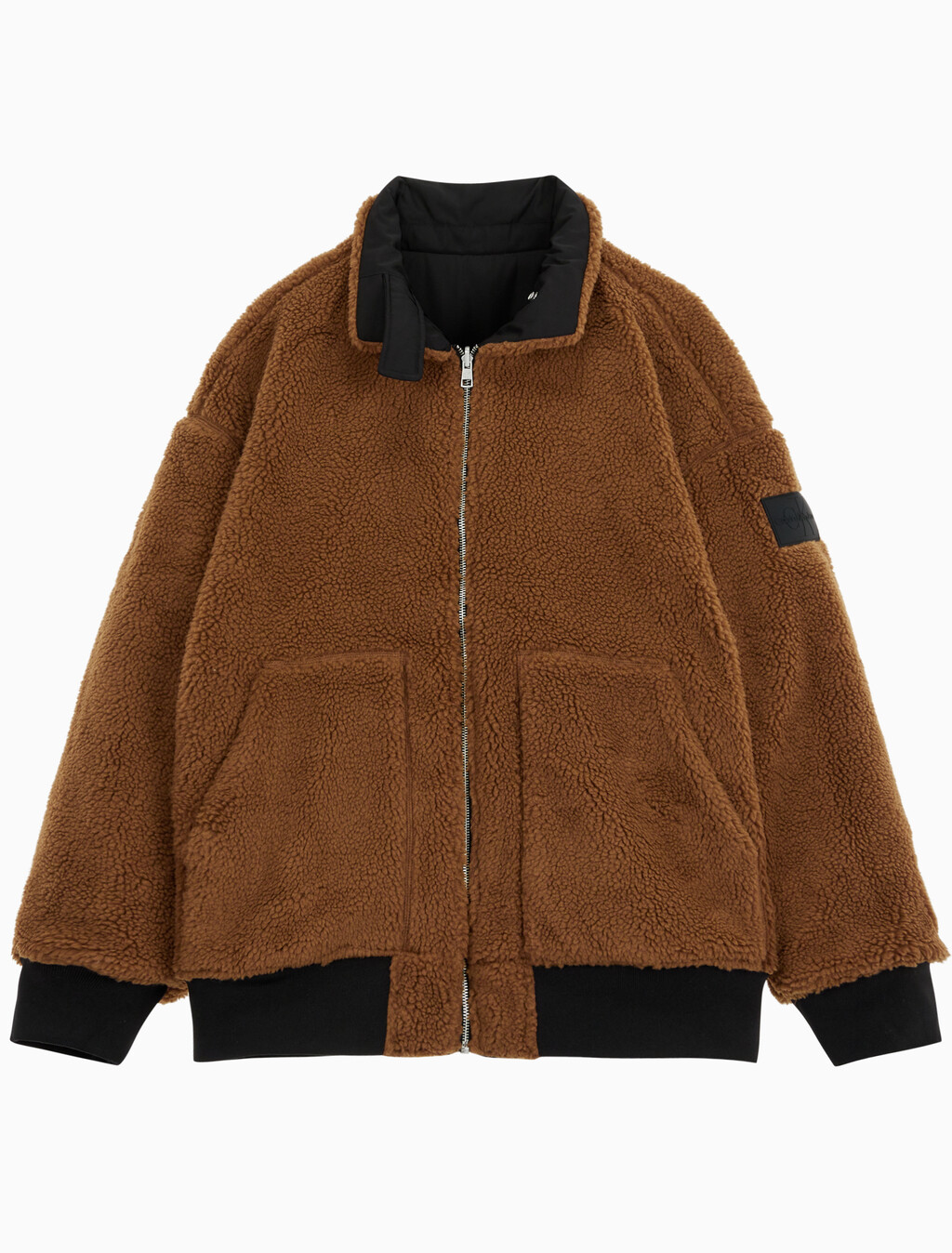 Buy 남성 리버서블 쉐르파 봄버 in color CK BLACK