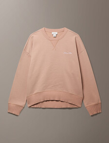 Buy 여성 프렌치 테리 와이드 립 그래픽 크루넥 스웻셔츠 in color Tuscany