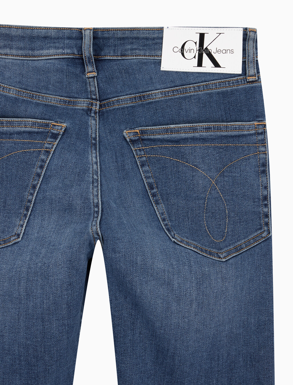 Buy 남성 슬림핏 스트레이트 크롭 데님 in color BLUE BLACK HANGER LOOP