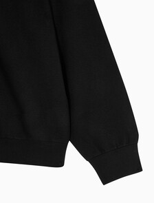 Buy 유니섹스 롱슬리브 테크 니트 쿼터 집업 스웨터 in color BLACK