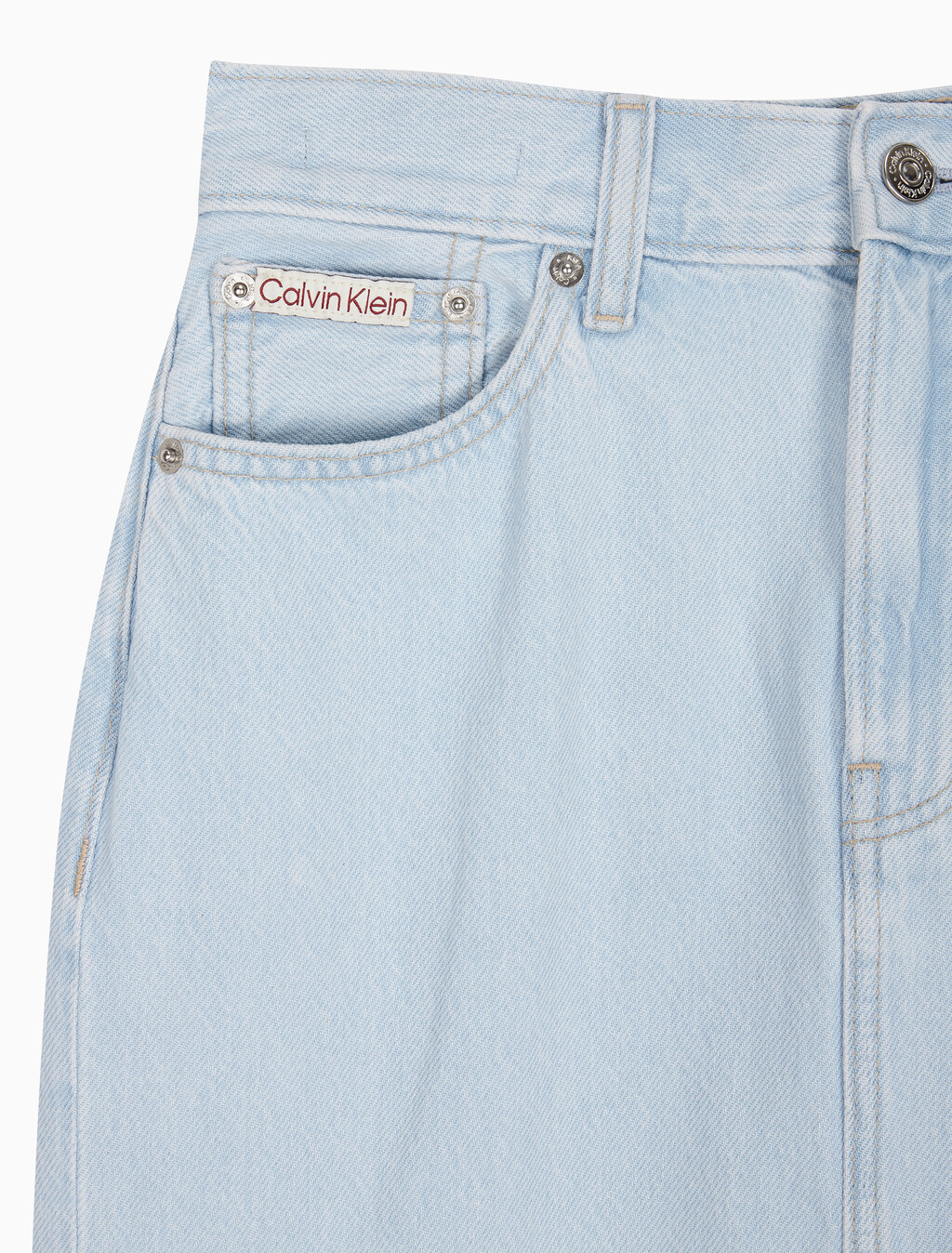 Buy 여성 블리치드 인디고 데님 맥시 스커트 in color LIGHT BLUE