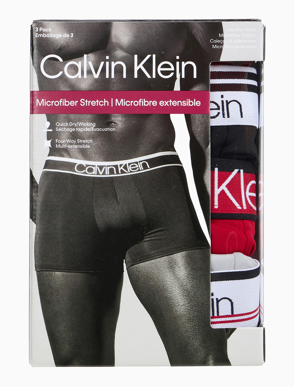 Buy 남성 마이크로 버라이어티 WB 로우 라이즈 트렁크 3PK in color Black / Red / Light Grey