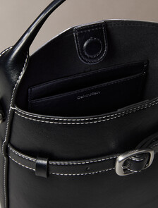 Buy 여성 버클 미니 버킷 크로스바디 백 in color BLACK