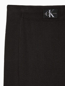 Buy 여성 우븐 라벨 스웨터 스커트 in color CK BLACK