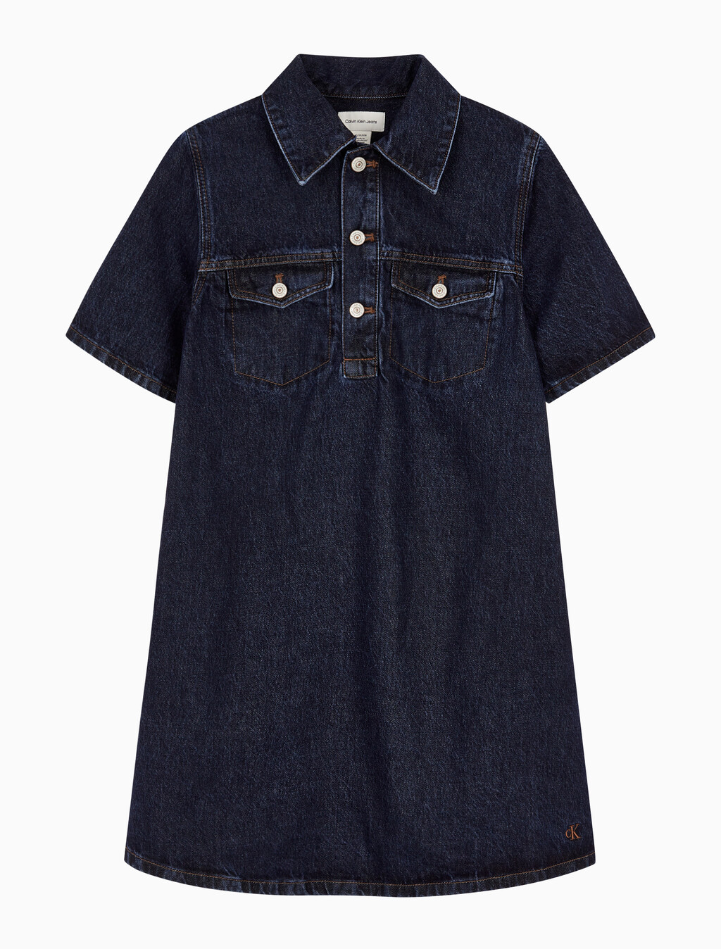 Buy 여성 팝오버 데님 드레스 in color DARK CK BLUE
