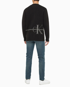 Buy 남성 스트라이프 CK 로고 코튼 가디건 in color CK BLACK