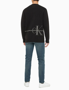 Buy 남성 스트라이프 CK 로고 코튼 가디건 in color CK BLACK