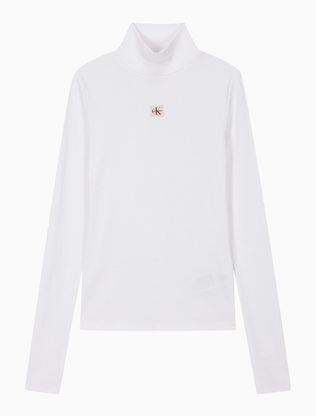 Buy 여성 L/S 우븐 라벨 터틀넥 티셔츠 in color BRILLIANT WHITE