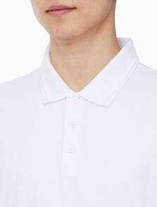 Buy 남성 레귤러핏 인터락 폴로 반팔 티셔츠 in color BRILLIANT WHITE