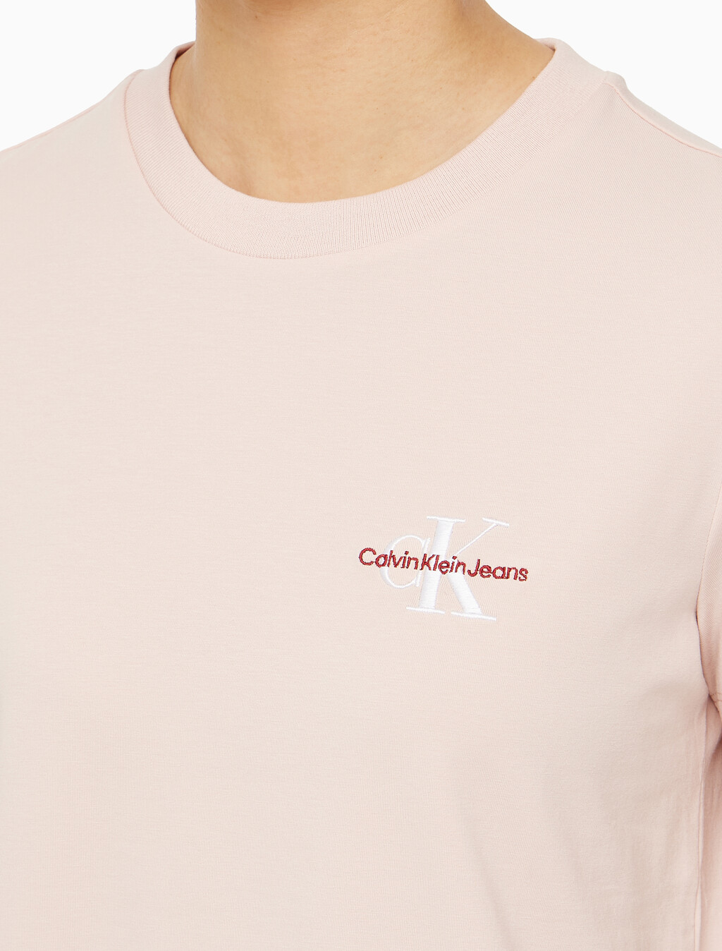 Buy 여성 레귤러핏 스몰 모노그램 로고 반팔 티셔츠  in color PINK