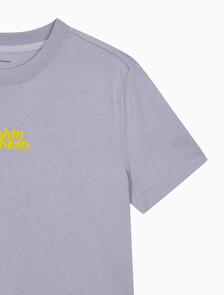 Buy 여성 플럭 로고 반팔 티셔츠 in color LANGUID LAVENDER