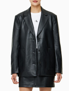 Buy 여성 폭스 레더 블레이저 자켓 in color CK BLACK