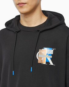Buy 남성 롱슬리브 패션 레이어드 후디 in color CK BLACK