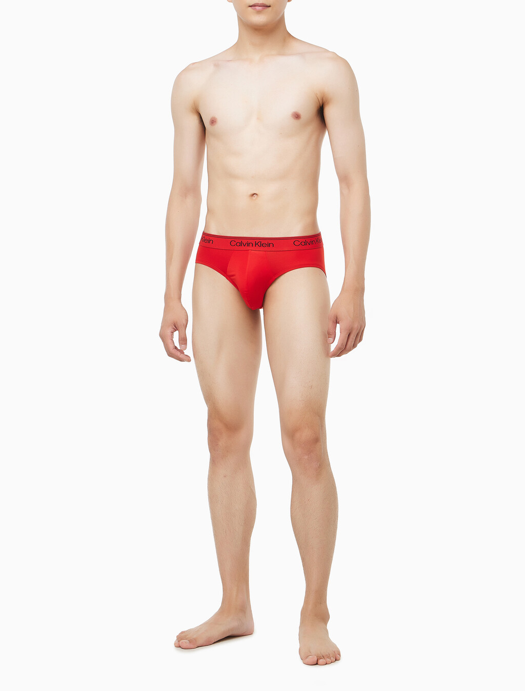 Buy 남성 마이크로 스트레치 3팩 힙 브리프 in color Black / Grey / Red