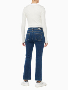 Buy 여성 우븐라벨 베이비립 가디건 in color VANILLA HEATHER