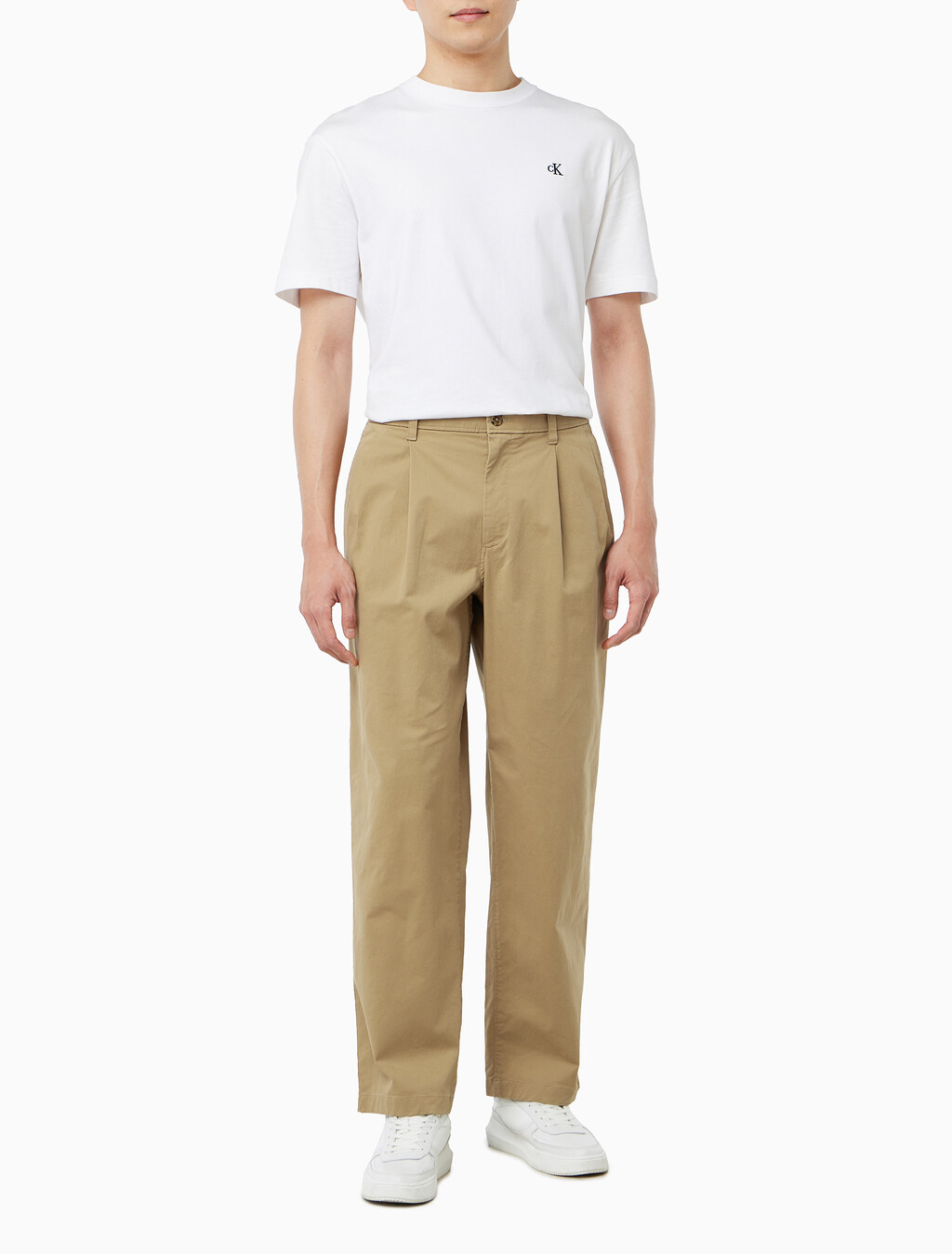 Buy 워시드 면 트윌 플리츠 치노 팬츠 in color TIGERS EYE