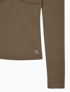 Buy 여성 립 스웨터 in color BROWN