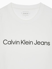 Buy 남성 릴렉스핏 인스티튜셔널 로고 긴팔 티셔츠 in color BRIGHT WHITE