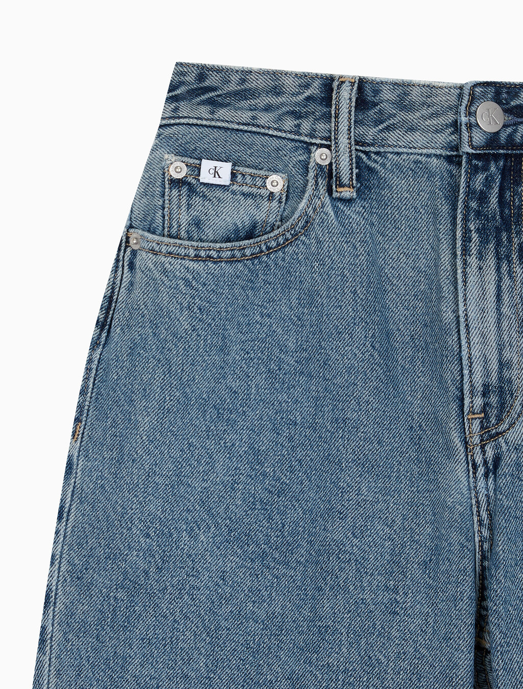 Buy 여성 맘핏 미드블루 데님 쇼츠 in color MID BLUE BACK EMBRO