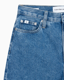 Buy 여성 롱 버뮤다 맘핏 쇼츠 in color MID BLUE BACK EMBRO