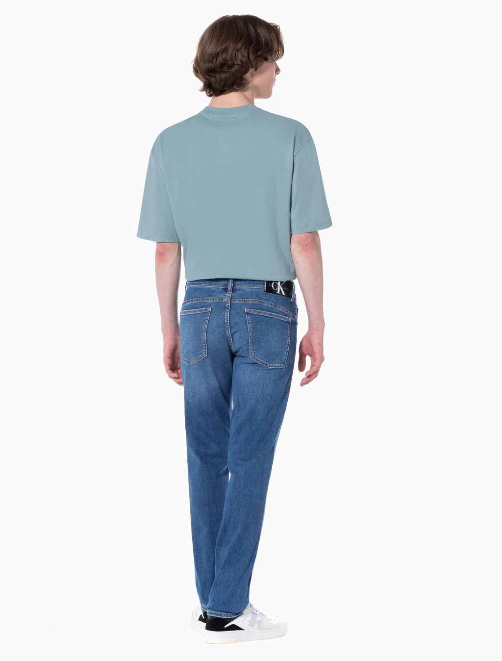 Buy 남성 바디핏 다크블루 에코 쿨 데님 in color BLUE BLACK HANGER LOOP