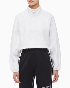 Buy 여성 릴랙스핏 쉐르파 크롭 풀오버 in color WHITE