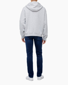 Buy 남녀공용 릴렉스핏 모노그램 집업 후디 in color LIGHT GREY HEATHER