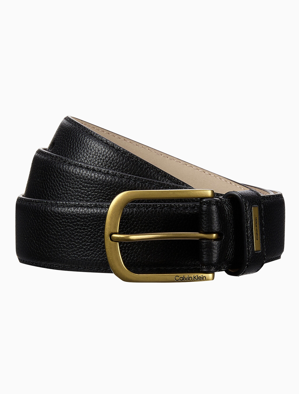 Buy 남성 캐주얼 핀 버클 벨트 32mm in color Black / Old Gold