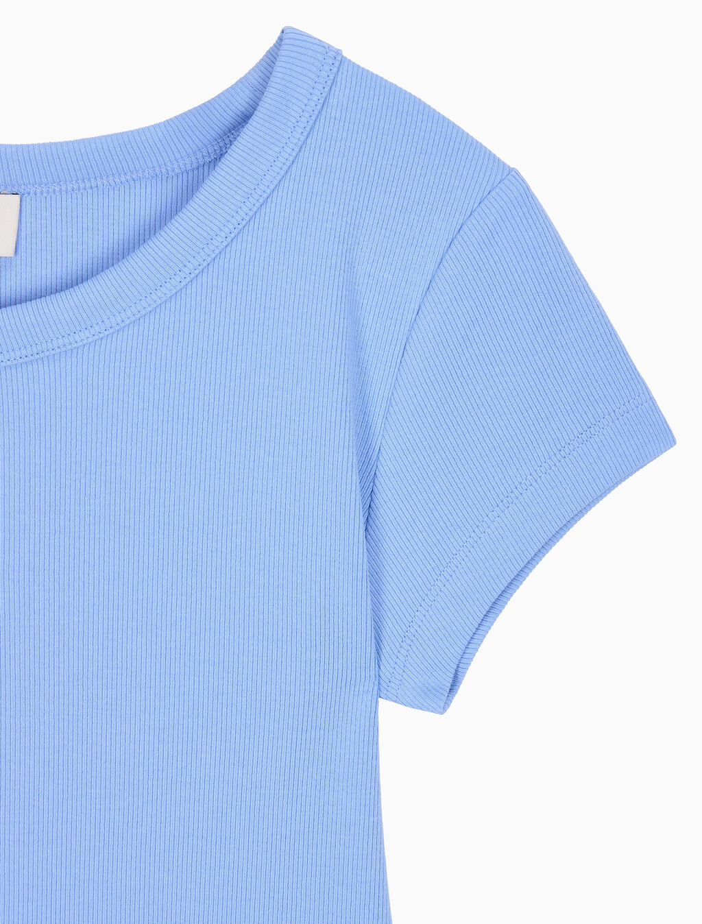 Buy 여성 우븐라벨 베이비립 티 in color Deep Indigo Blue