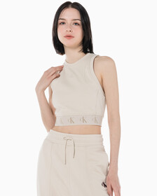 Buy 여성 리피트 크롭 로고 탱크 탑 in color CLASSIC BEIGE