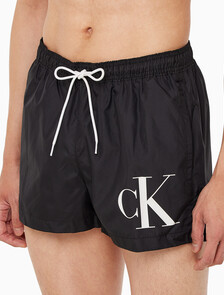 Buy 남성 CKJ 모노그램 스윔 쇼츠 in color CK BLACK