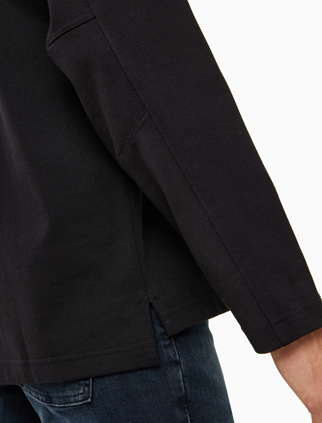 Buy 남성 릴렉스핏 헤비 저지 럭비 폴로 탑 in color CK BLACK