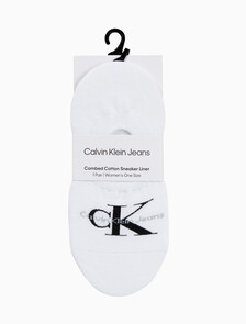 Buy 여성 콤드 코튼 모노그램 라이너 삭스 (화이트 1 PAIR) in color WHITE