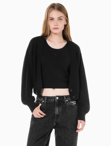 Buy 여성 투인원 패션 가디건 in color CK BLACK