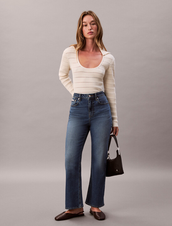 여성 하이라이즈 크롭 플레어