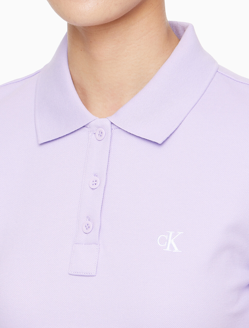 Buy 여성 CK 로고 폴로 반팔 원피스 in color LILAC