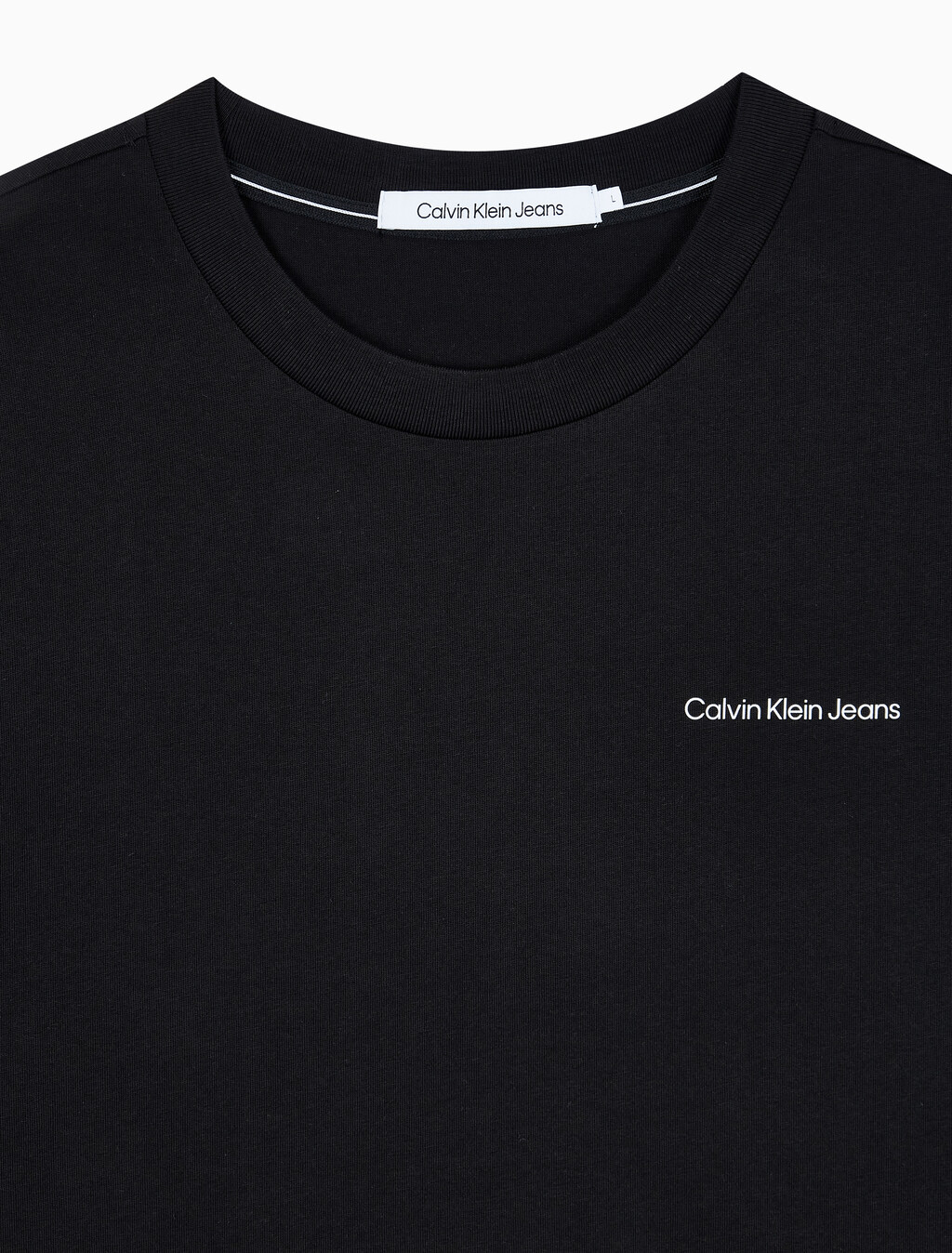 Buy 남녀공용 릴렉스핏 로고 반팔 티셔츠 in color CK BLACK