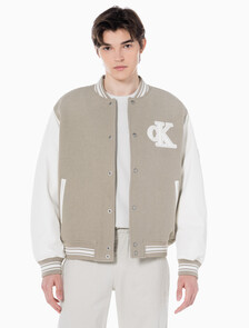 Buy 남성 바시티 봄버 자켓 in color BEIGE
