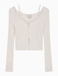 Buy 여성 L/S 스트랩 가디건 in color CHALK