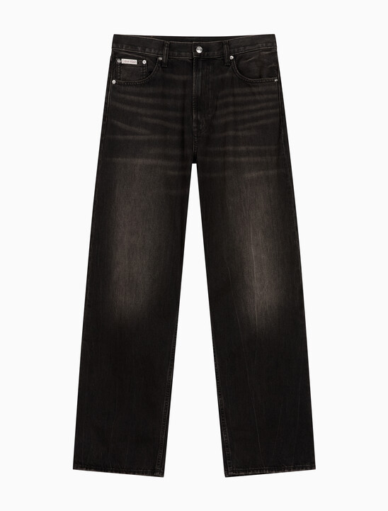 남성 배기핏 에스프레소 블랙 데님