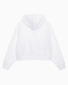 Buy 여성 아카이브 로고 플리스 후디 in color BRILLIANT WHITE