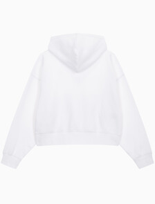 Buy 여성 아카이브 로고 플리스 후디 in color BRILLIANT WHITE