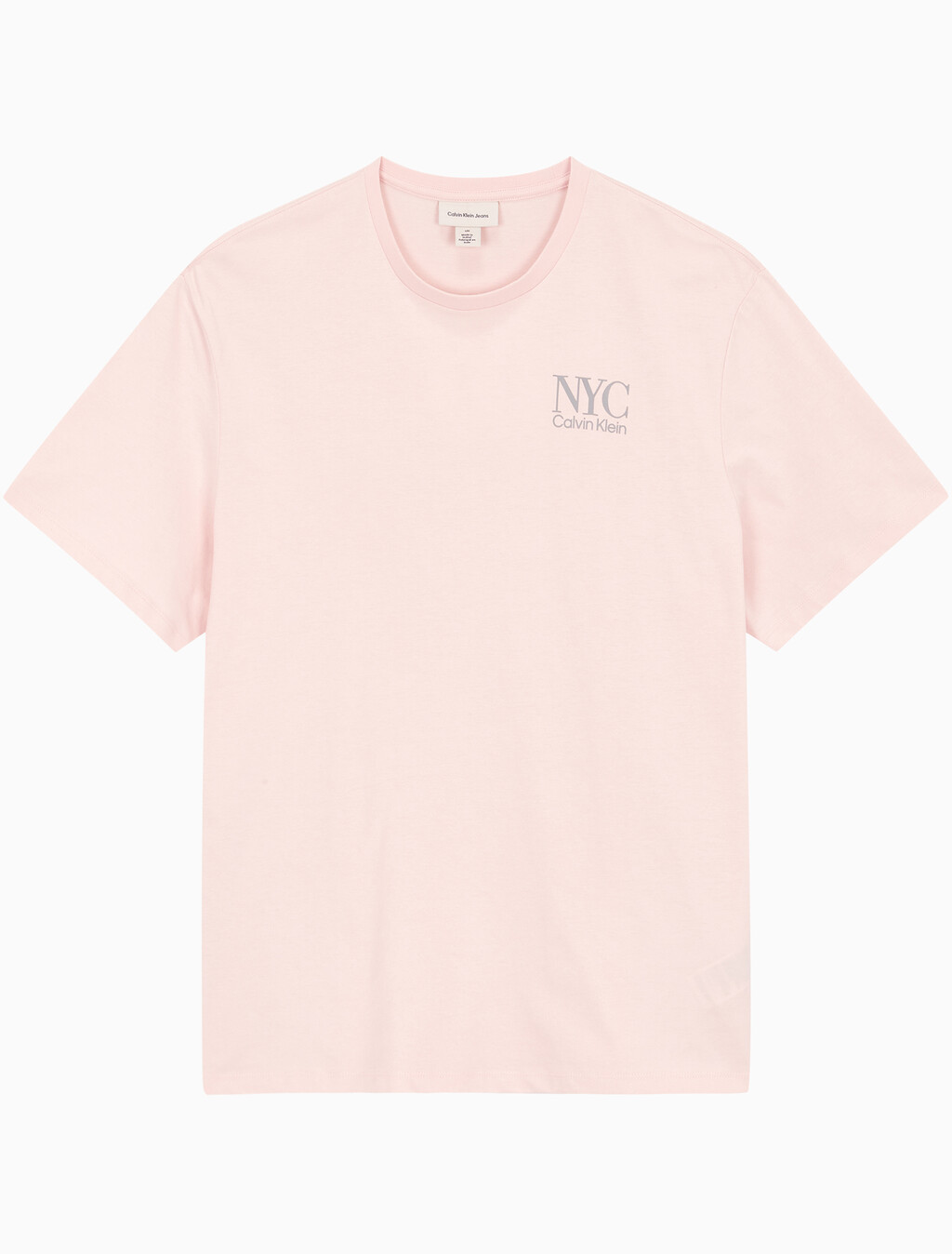 Buy 남성 NYC 백 로고 자수 반팔 티셔츠 in color LIGHT PINK