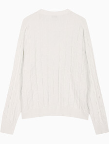 Buy 남성 이지 AOP 코튼 가디건 스웨터 in color TOFU